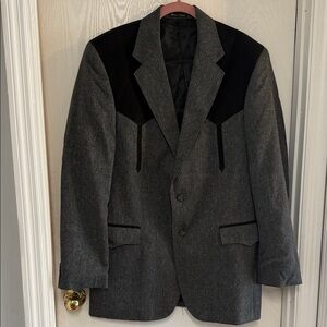 Classic Gray and Black Men's Blazer